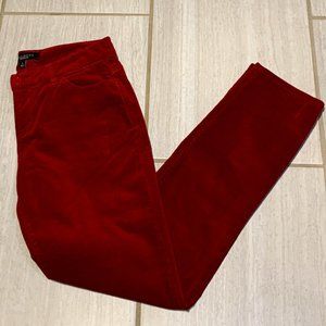 Talbots Signature dark red velour skinny pant Size 2